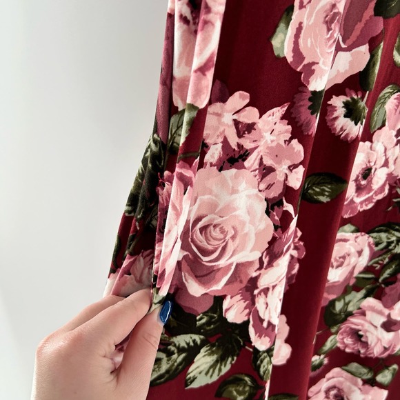 J Mode Size 2X Floral Short Sleeve Criss Cross Lattice Scoop Neckline Mini Dress - Picture 4 of 10